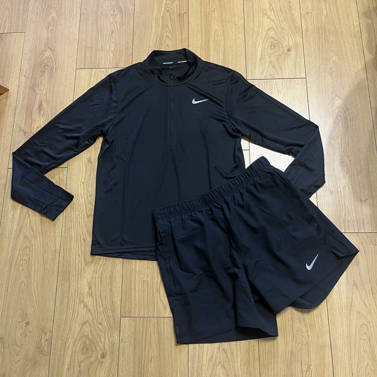Nike BNWT Nike Miler Pacer Dri Fit 1/2 Zip Top & Shorts 2 Piece Set, Black product image